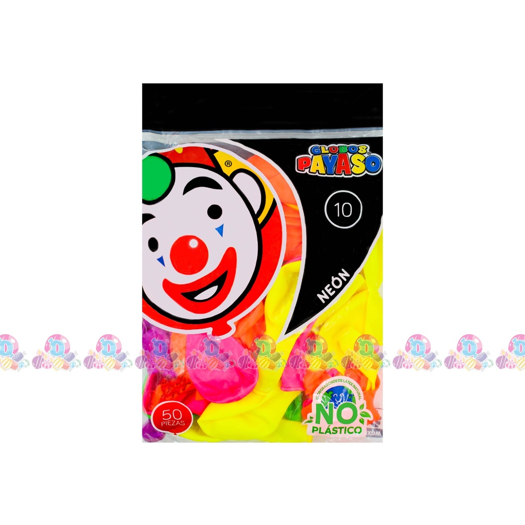 FAB GLOBO PAYASO NEON 10 50s