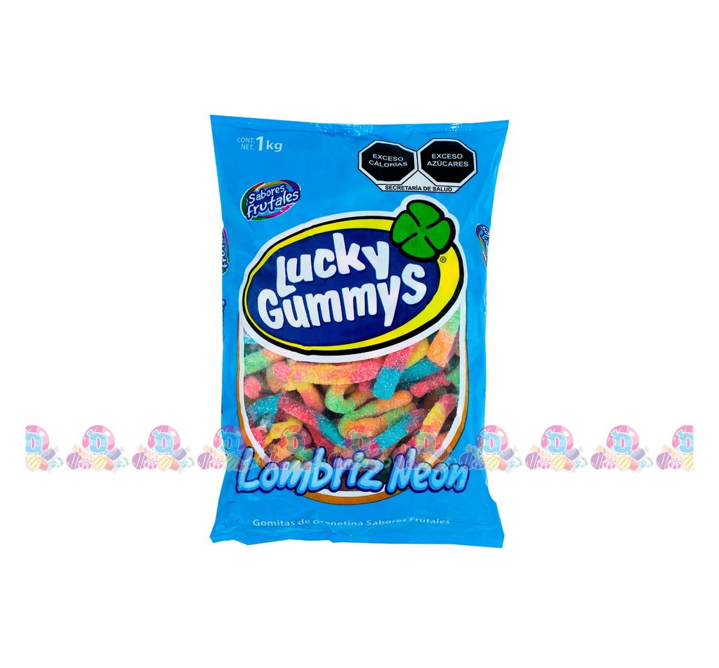 LUCKY GUMMYS LOMBRIZ NEON 8g 1Kg