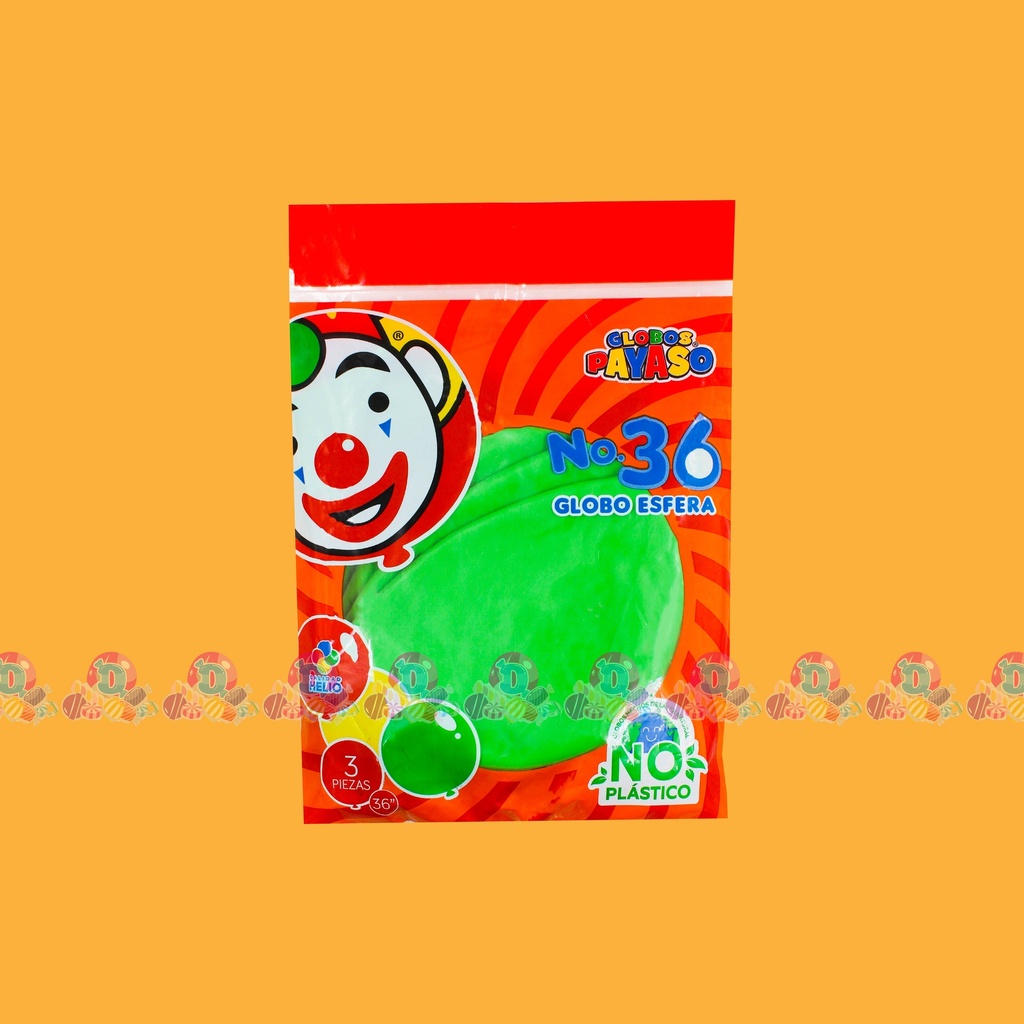 FAB GLOBO PAYASO 36 VERDE LIMA 3s