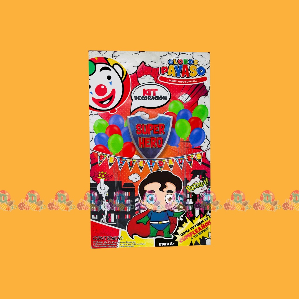 SPV FAB GLOBO PAYASO KIT SUPER HEROES 30s