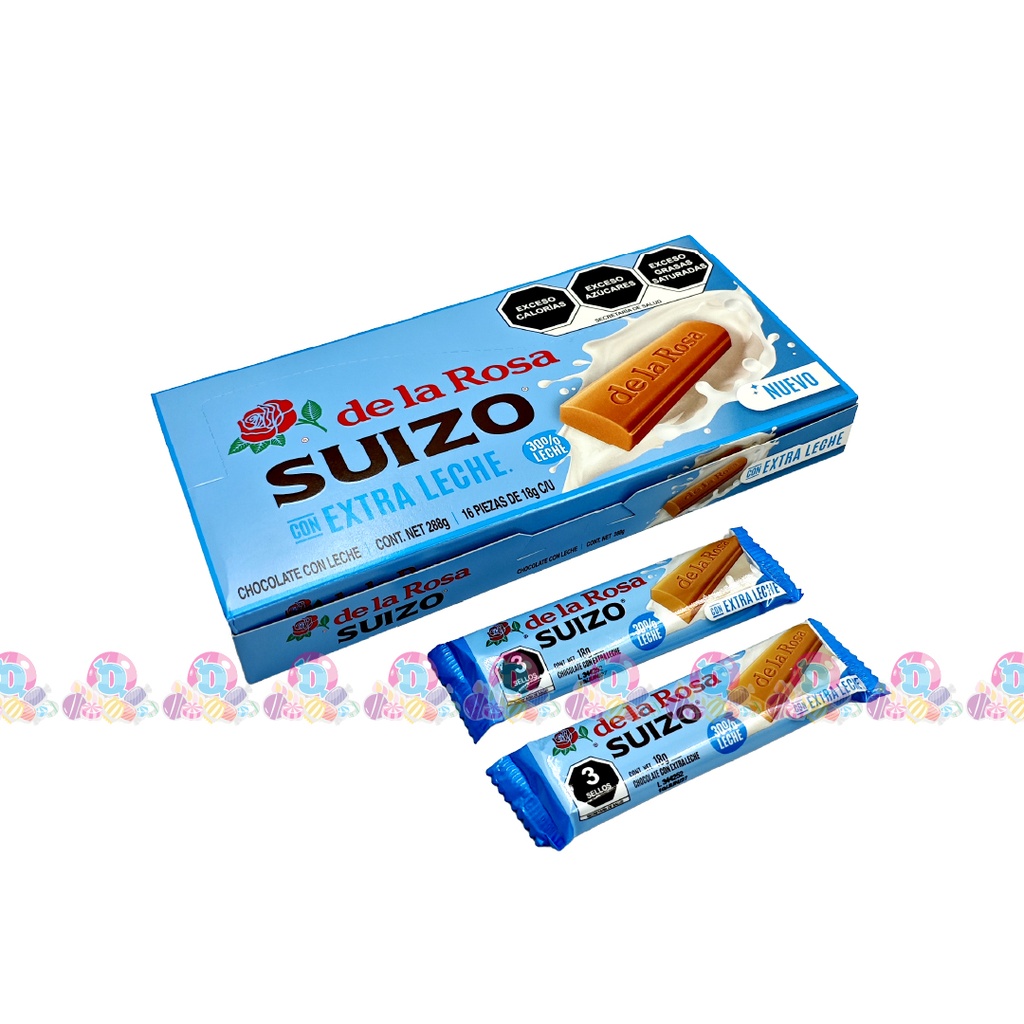 DLR CHOC SUIZO EXTRA LECHE 18g 16s