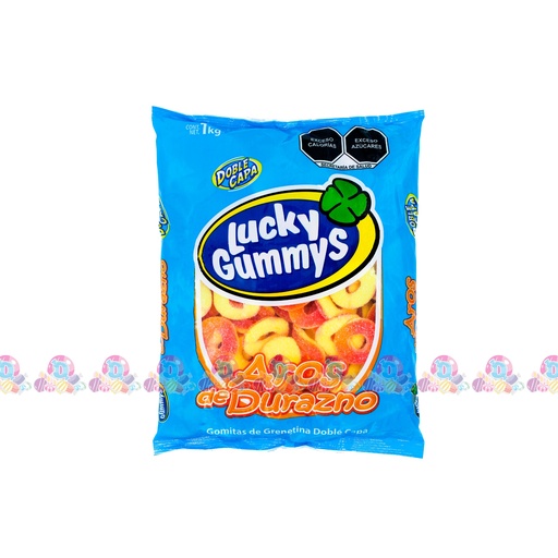 [090010] LUCKY GUMMYS AROS DURAZNO 8g 1Kg