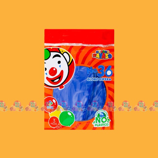 FAB GLOBO PAYASO 36 AZUL ROYAL 3s