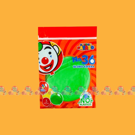 [059014] FAB GLOBO PAYASO 36 VERDE LIMA 3s