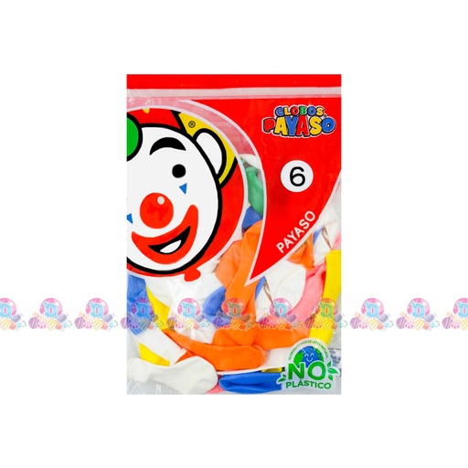 FAB GLOBO PAYASO SURT 6 50s