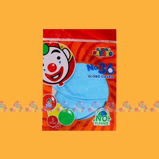 FAB GLOBO PAYASO 36 AZUL CIELO 3s