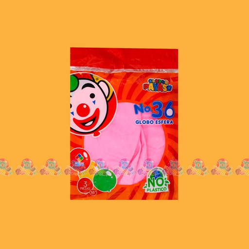 [059097] SPV FAB GLOBO PAYASO 36 ROSA BEBE 3s